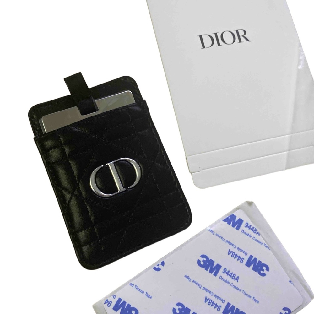 Dior Black Quilted Phone Card Holder